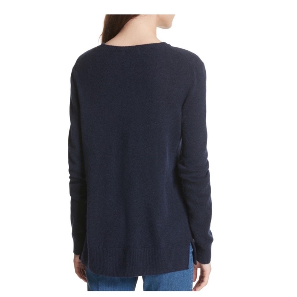 Tory Burch Bella Cashmere Sweater In Tory Navy - Picture 2 of 10